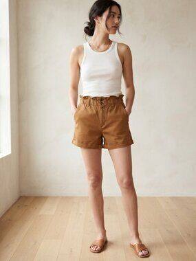 Universal Thread High-Rise Paper bag Waist Shorts Casual Brown Large